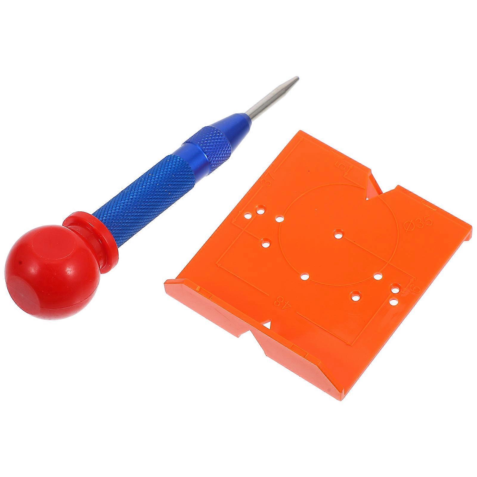 Blue Hinge Hole Drill Guide for Woodworking with ABS and Iron Material Essential for Accurate Drilling 1 Set