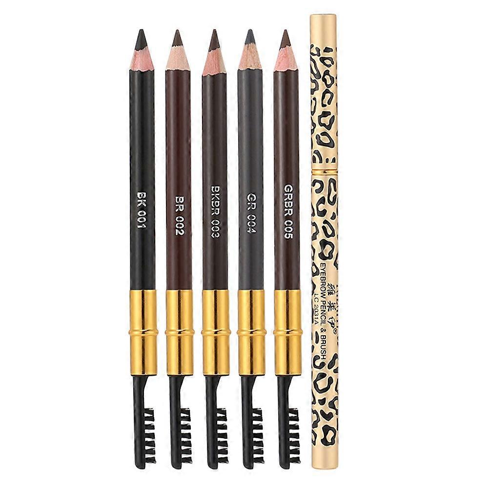 Eyebrow Pencils 5Pcs Eyebrow Tool For Women Assorted Color 2-In-1 Dual Brow Pencil Brush