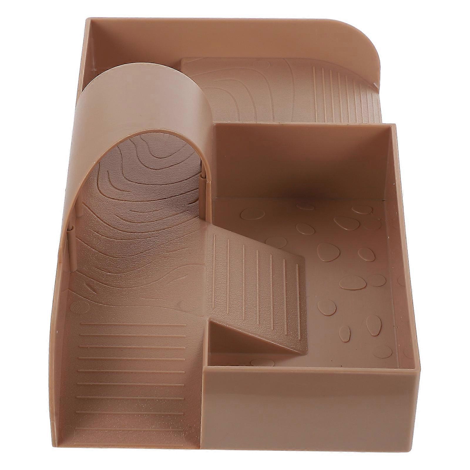 Basking Platform Reptile Climbing Terrace For Aquarium Environment Chocolate Plastic 1Set