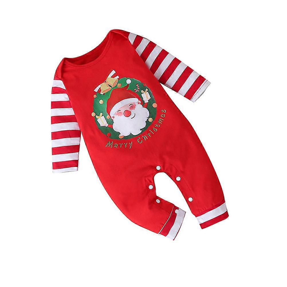 Infants Toddlers Baby Jumpsuit Santa Pattern 80cm Christmas Celebration 1Set
