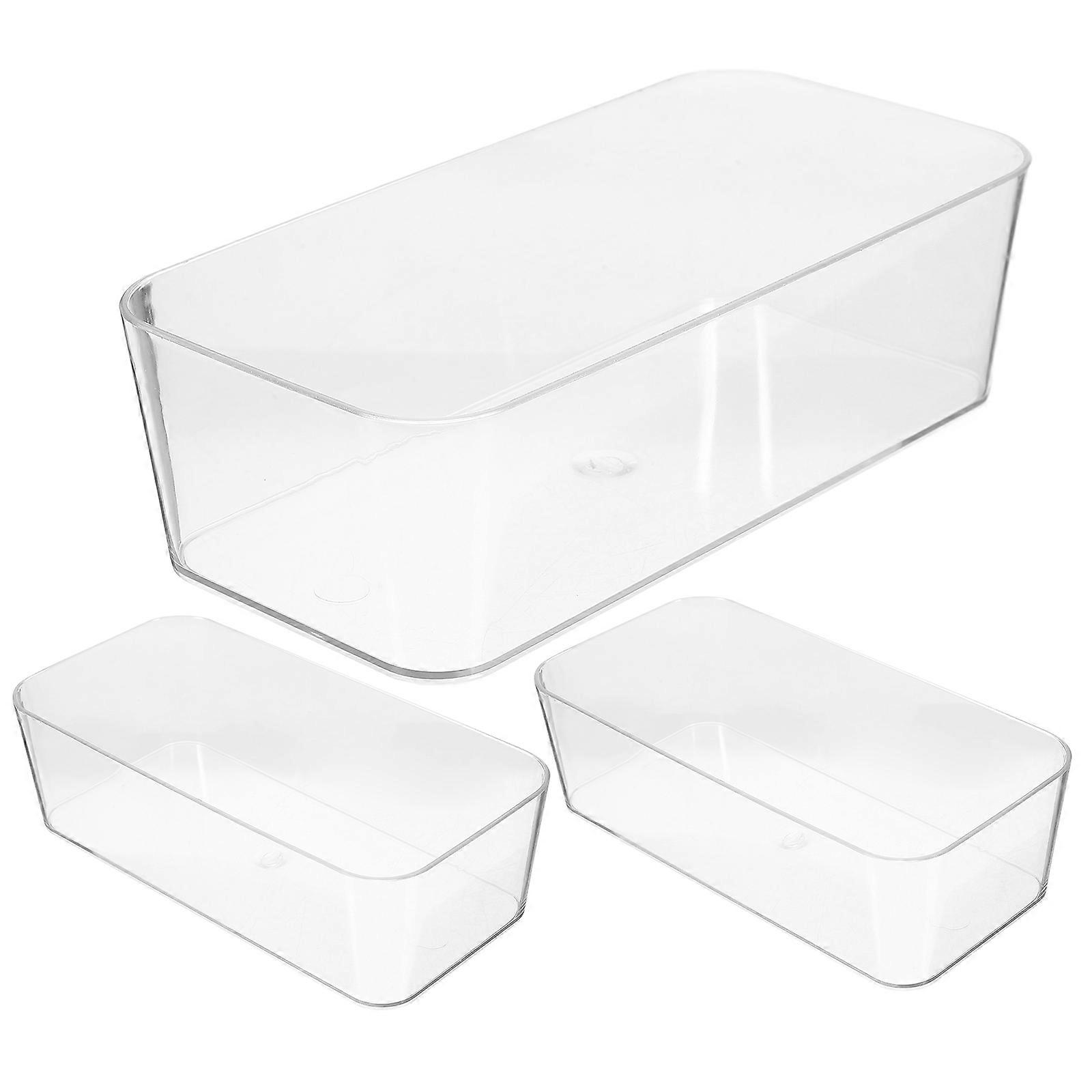 Acrylic Transparent Drawer Organizer for Storage Use Clear Versatile Dividers Trays Set of 3pcs