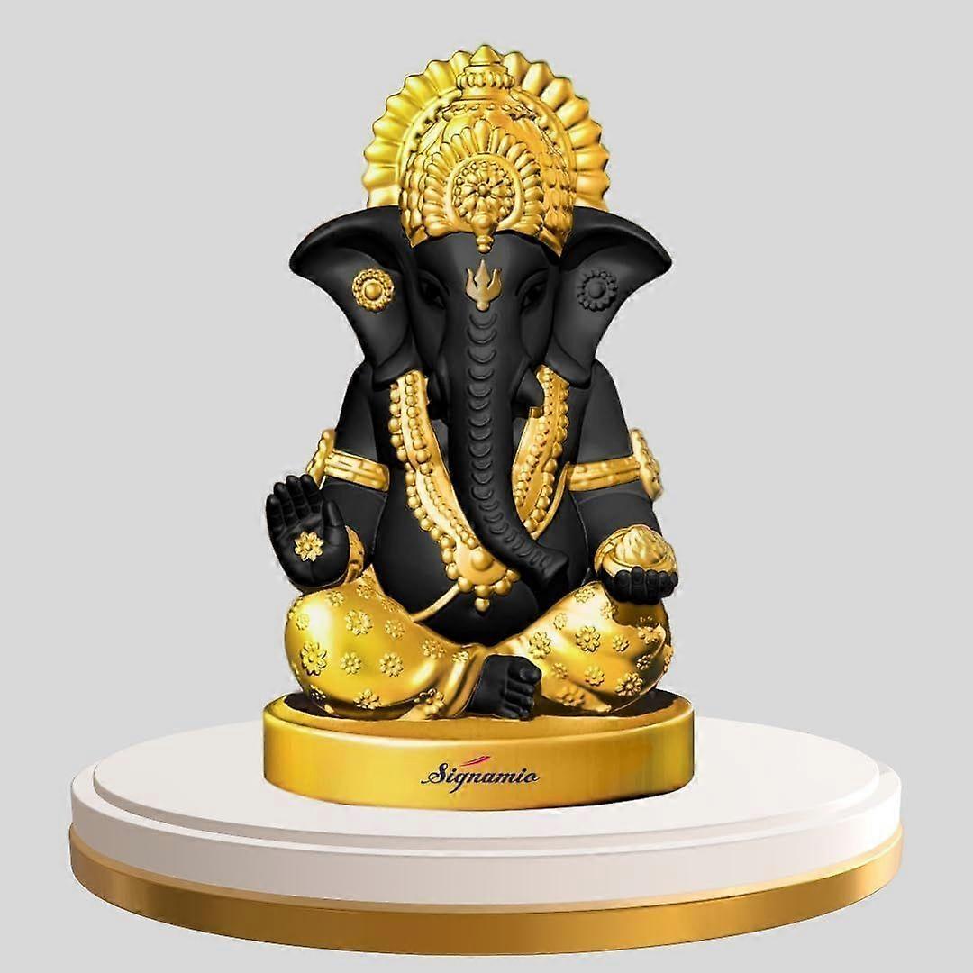 Handcrafted Black Ganesha Idol for Car Dashboard Item: Ganesh Ji, Ganpati Bappa Murti for Home Decor