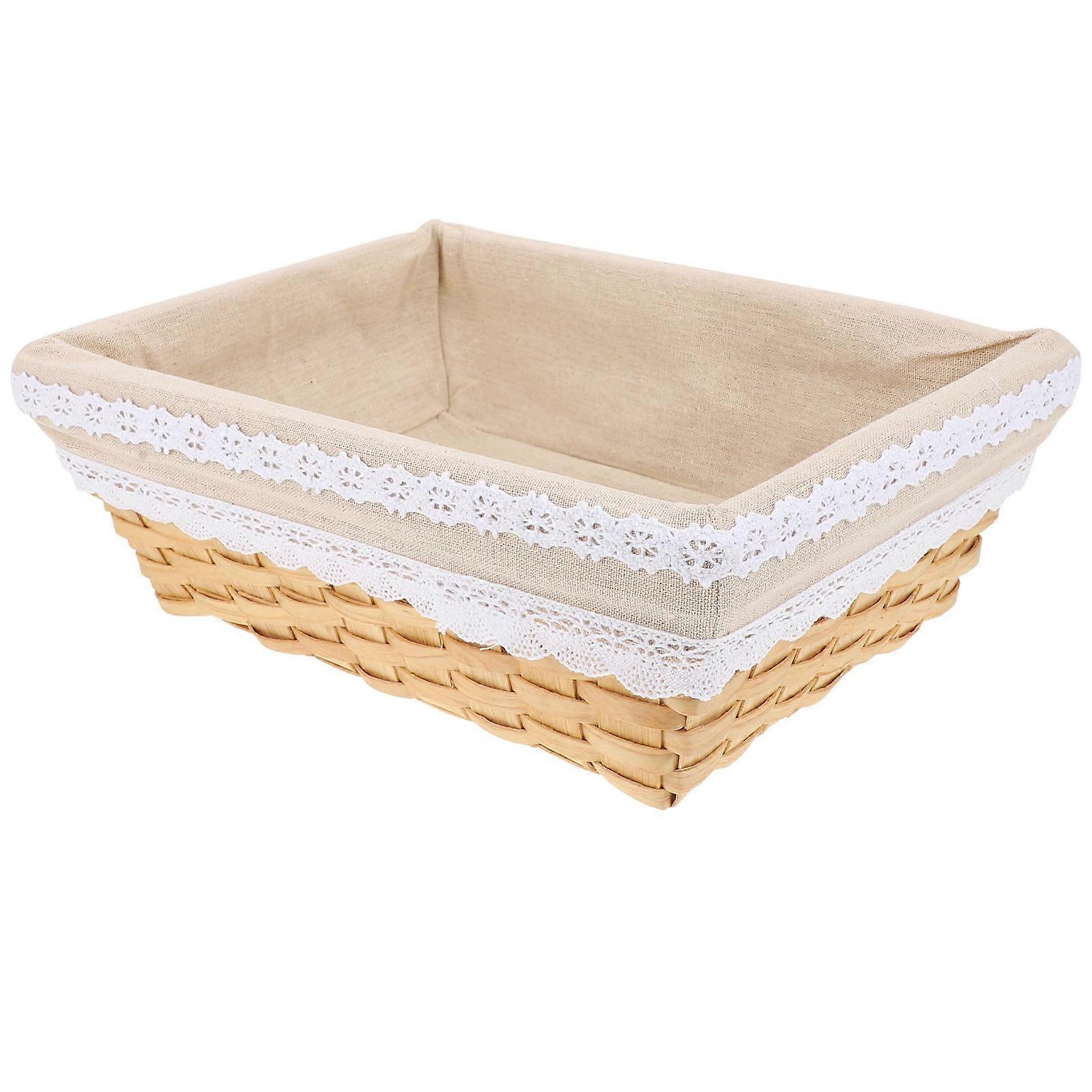 Multipurpose Storage Basket for Cosmetics Keys Stationery in Khaki Synthetic Material for Home