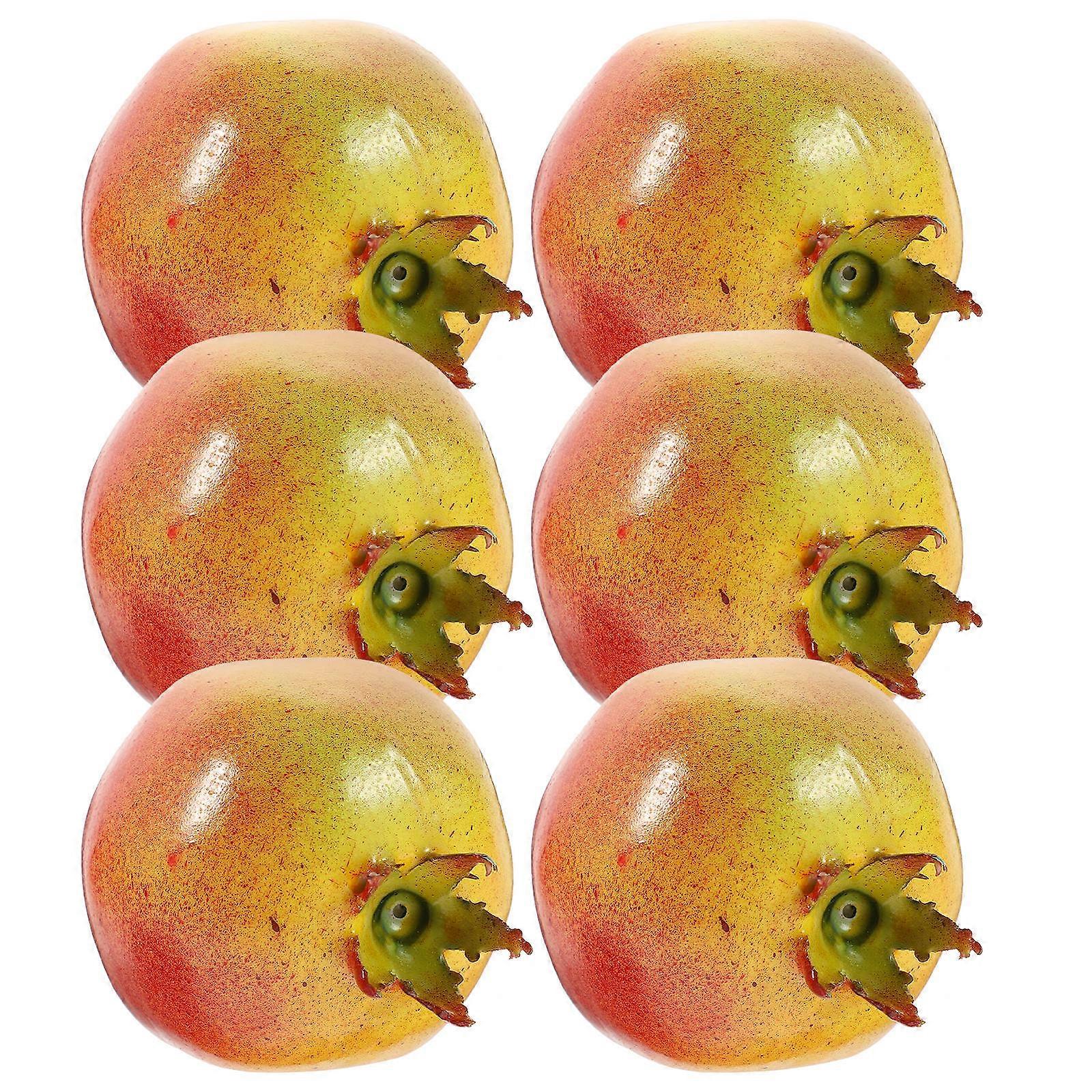 6Pcs Realistic Pomegranate Decorations Artificial Fruits for