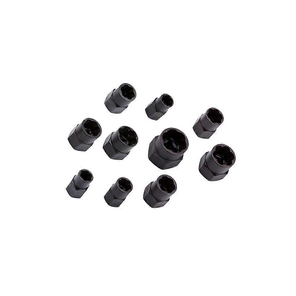 Black Steel Alloy Nut Extractor Set with 10pcs for Crafts Use and Damaged Nuts Removal