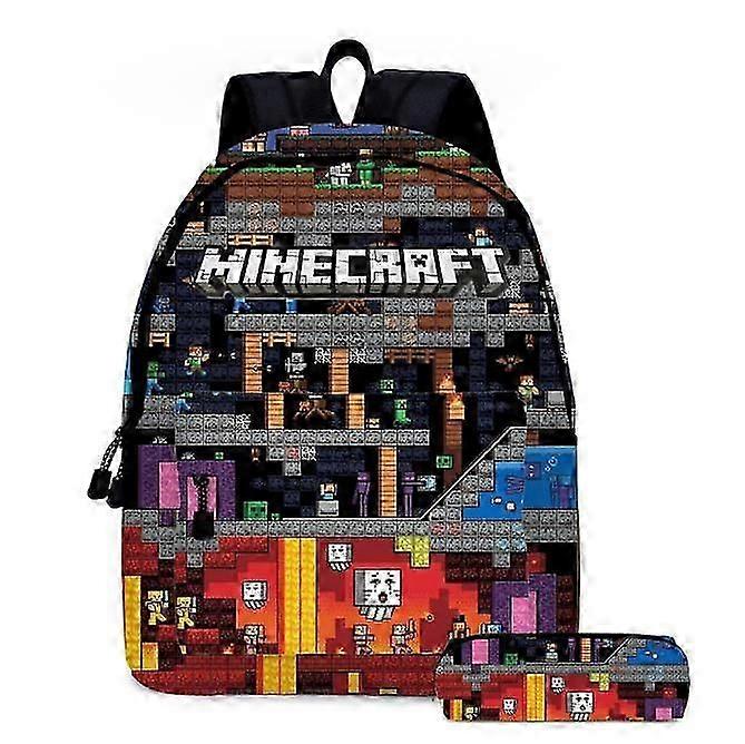 16 tums Minecraft spel 3D-utskrift Barn Ryggsäckar Flicka Pojkar Ryggsäck Barnens skolväskor Tecknad dagis ryggsäck