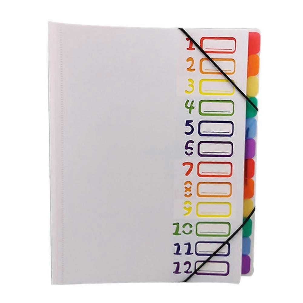 A4 Office Organisation Document Folder A4 Expandable File Folder 12 Pockets Expanding File Organiser A4 File Folder Rainbow Documents Organiser White