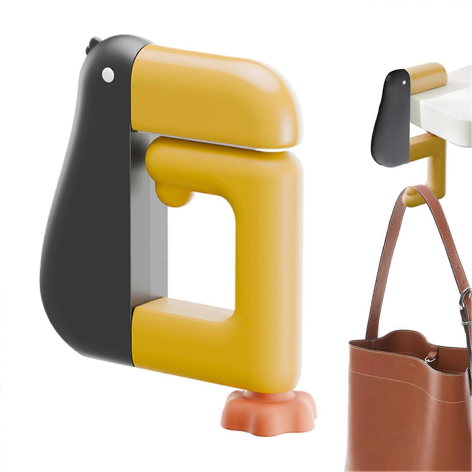 Bag Hanger - Foldable Desk Side Hook, Easy Install, Kitchen Counter Organizer, Headphone Holder, Black