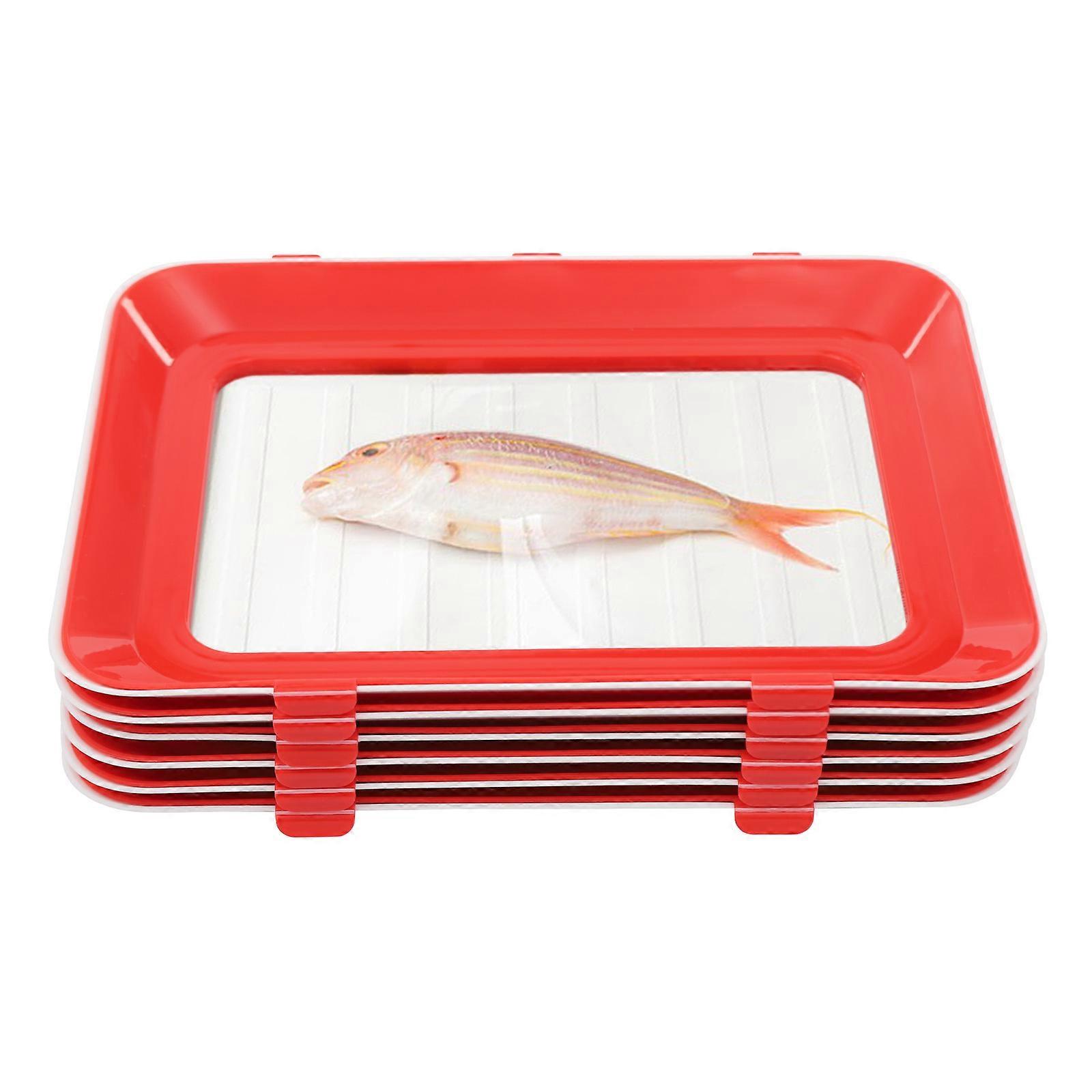 6Pcs Vacuum Preservation Tray Stackable Food Preservation Tablet 30.4*22.8cm