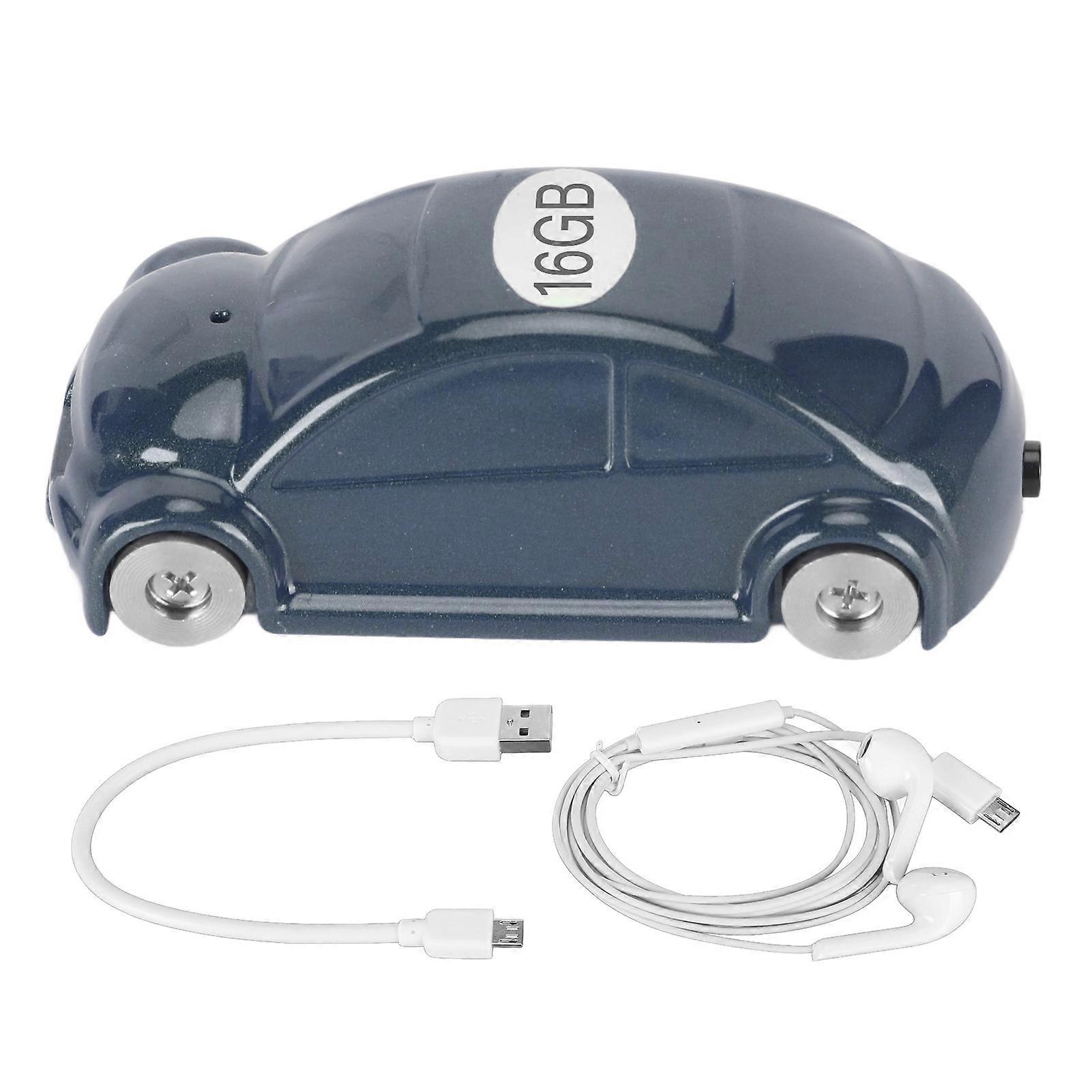 HD Voice-Activated Car-Shaped Recorder with 16GB Storage & Noise Canceling for Classes in Blue