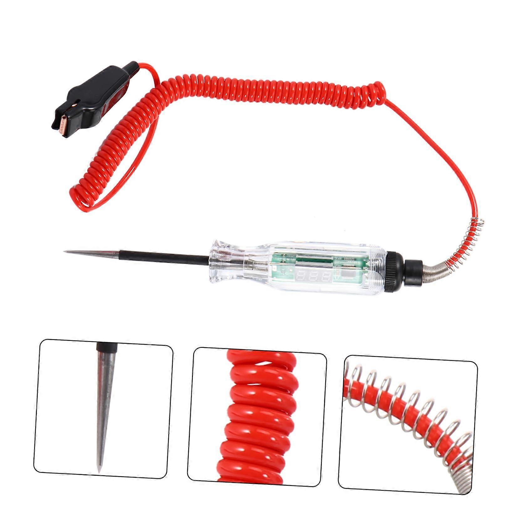 Car Digital Volt Automotive Test Light LCD Display Voltage Range Ergonomic Design Easy Operation Compatible Vehicles