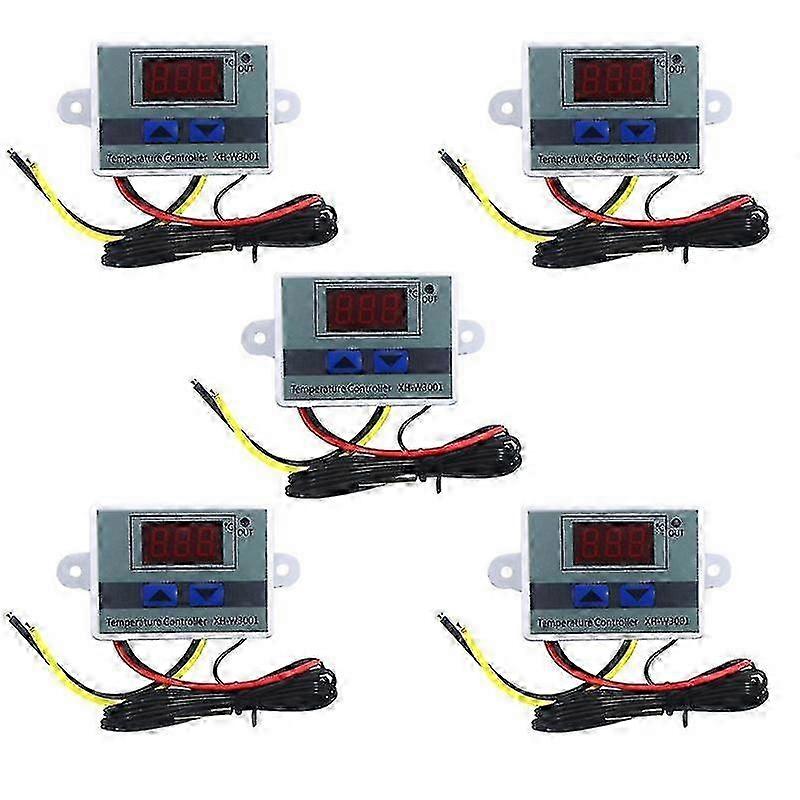 5pcs Digital LED Temperature Controller for Incubator - AC 110-220v, Model XH-W3001, Heating & Cooling Switch