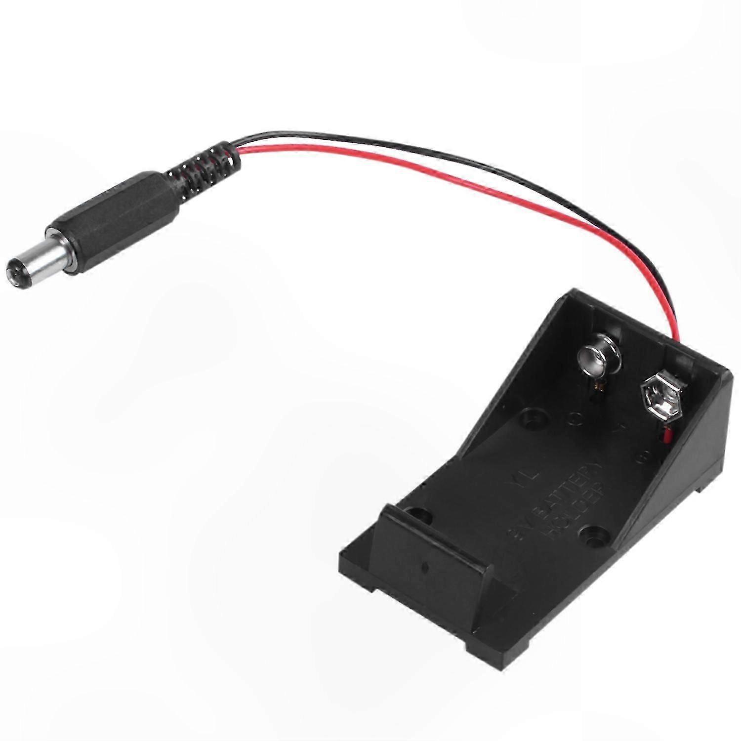 9V Battery Holder with 5.5x2.1 Plug for Breadboard Power Supply Projects