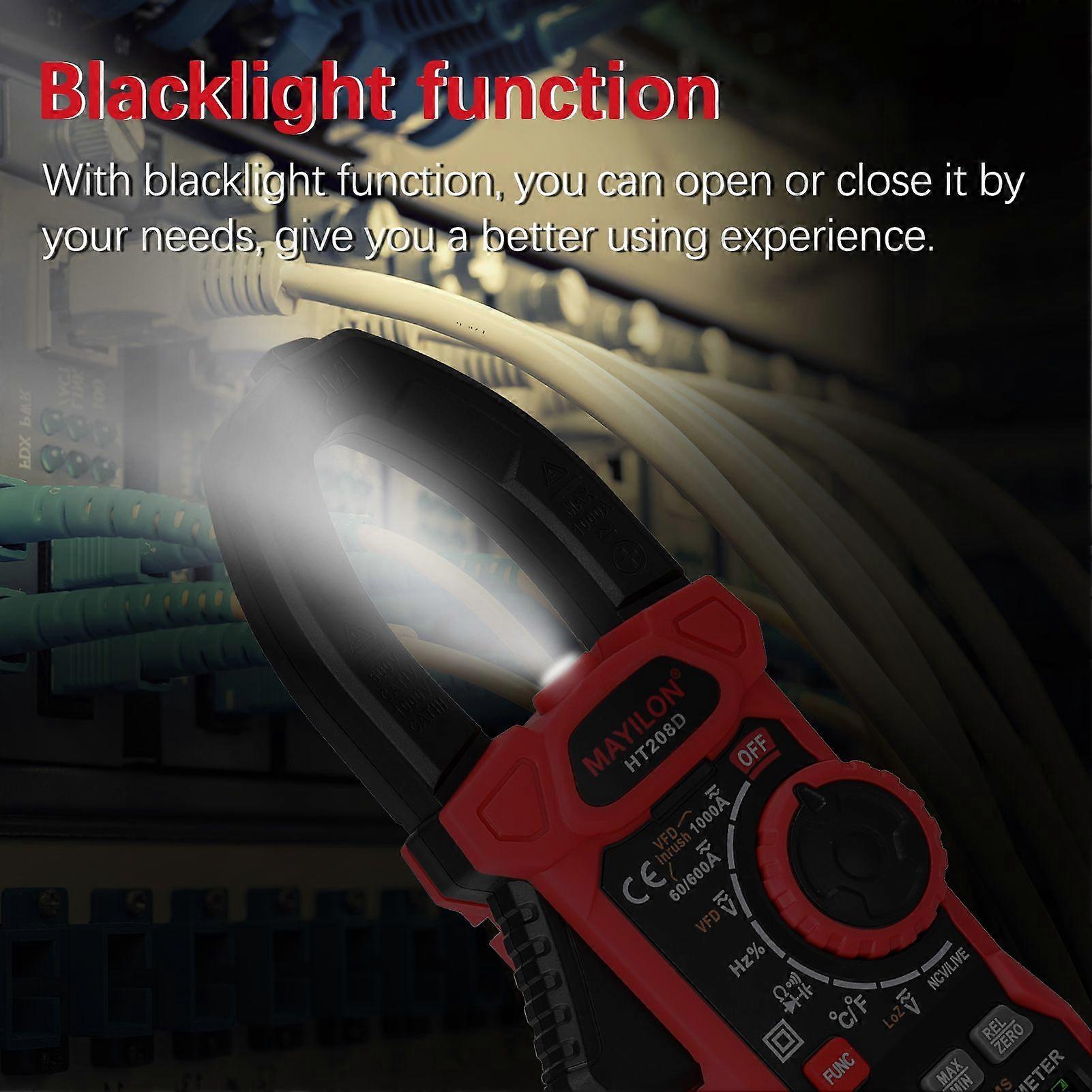 MAYILON HT208A/HT208D (Optional) Clamp Meter Multimeter AC Direct Current Voltage Current Temperature Diode Continuity NCV Test Multifunctional Multim
