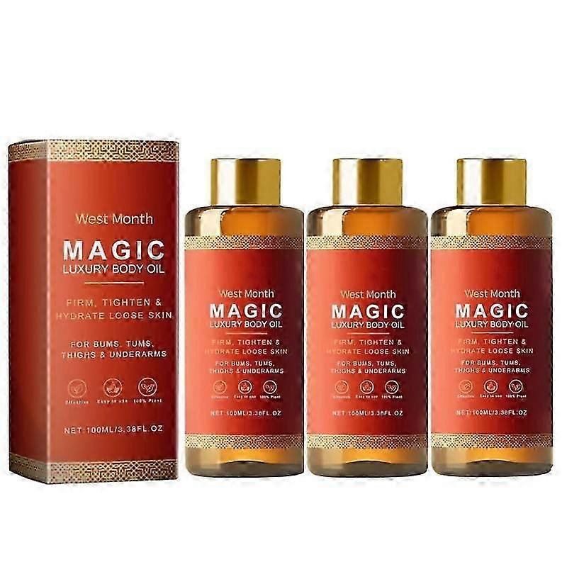Kollar, Göğüs, Uyluklar ve Tums için 3 ADET Sihirli Vücut Yağı 100ml