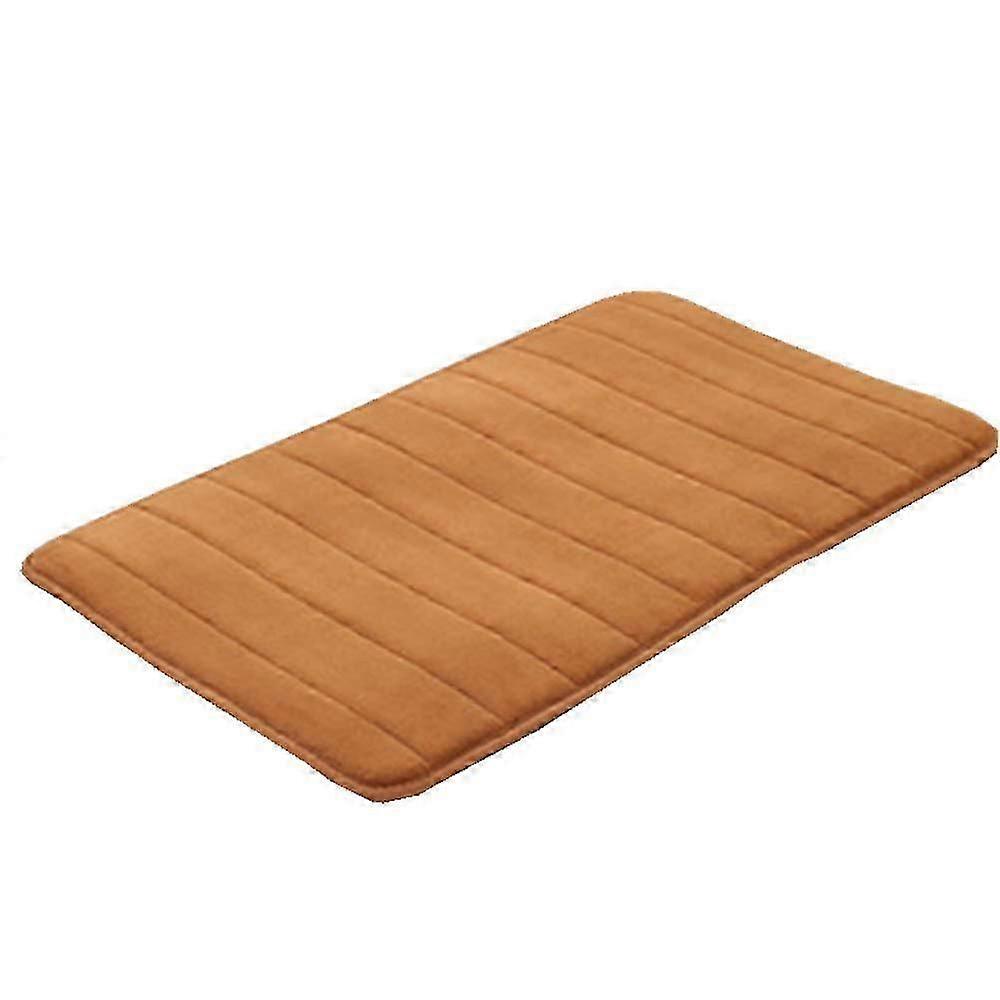 Badeværelse Tæppe Skridsikker Bademåtte Absorberende Bademåtte Memory Foam Badetæppe Bademåtter Gulvmåtter (50x80 cm, Khaki)