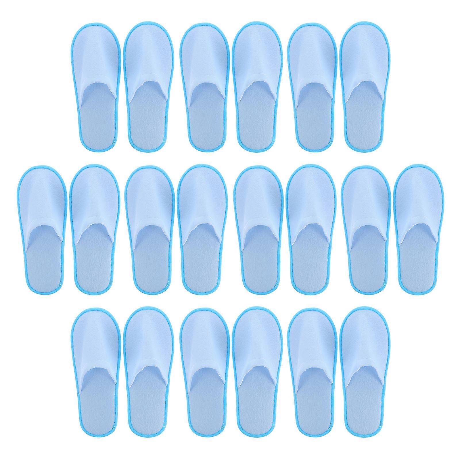 Disposable Slipper 10 Pairs Home Use Blue Fabric Durable for General Users