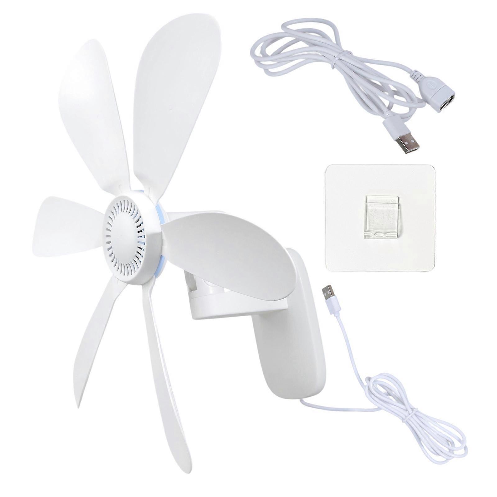 Space Optimizing USB Wall Mount Fan with Power Cord Manual Angle Adjustment For Bathroom Caravans Small Room Cooling Multicolor