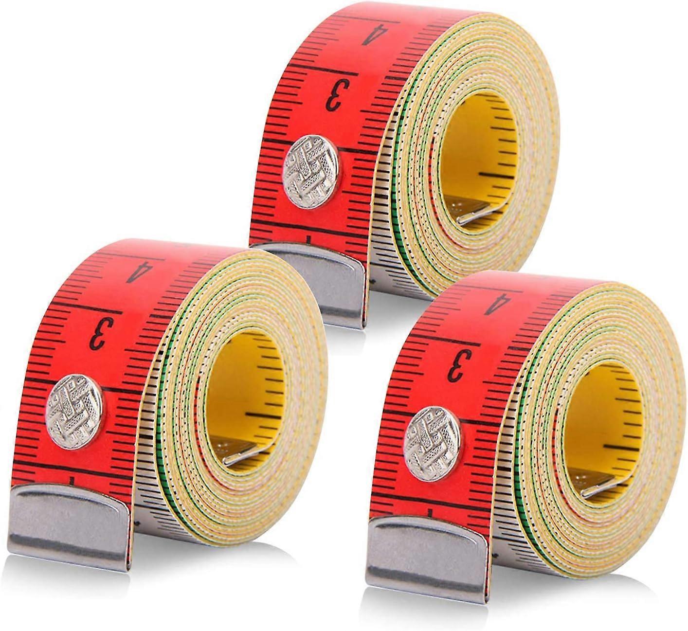 Tape Measure, 3 Pcs-Sewing Tape Measure, Body Tape Measure with Button, 2 in 1 Body Measure, Retractable, Double Sided Tape Measure for Sewing/Chest