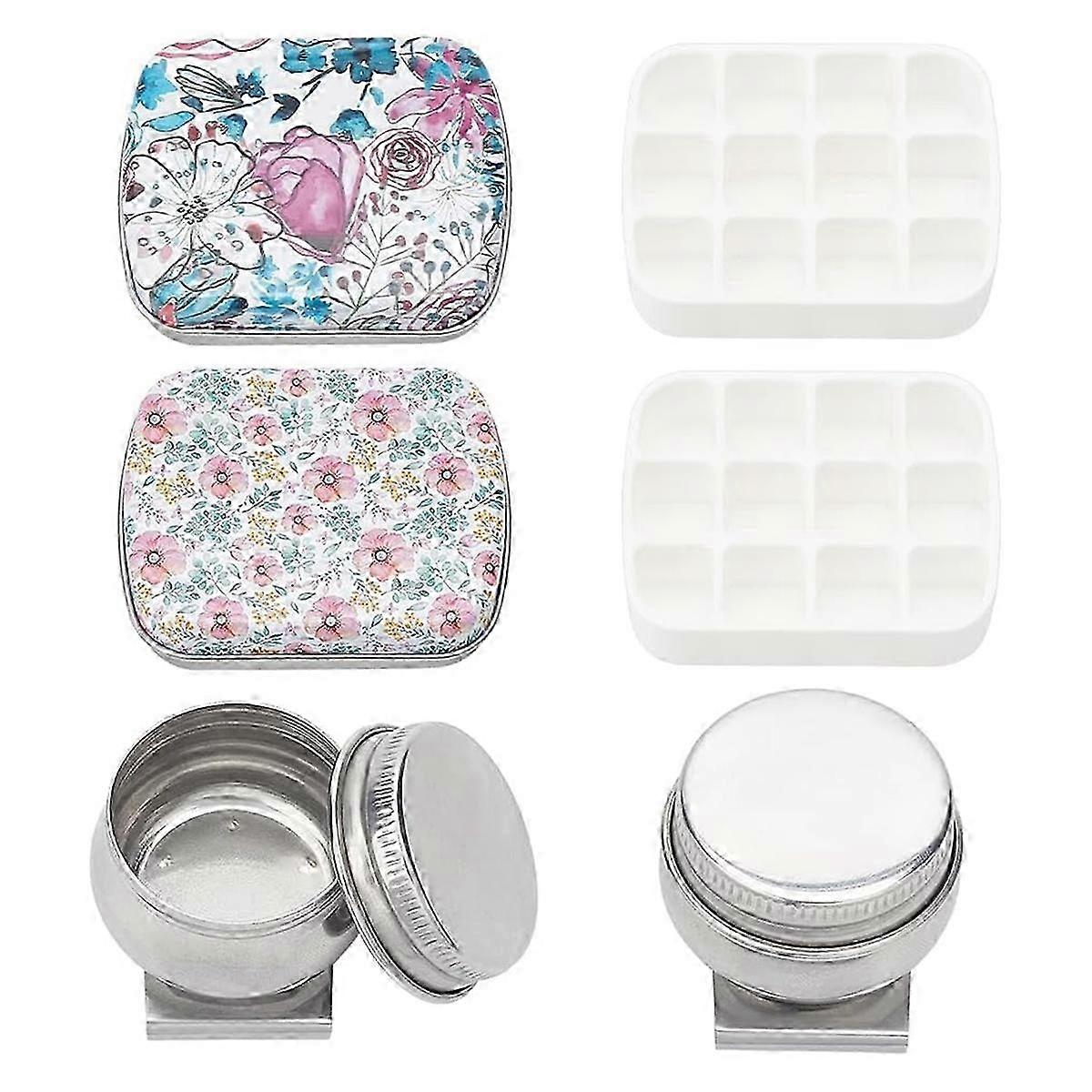 Empty Watercolor Palette 12 Well Small Paint Oil Storage Pot