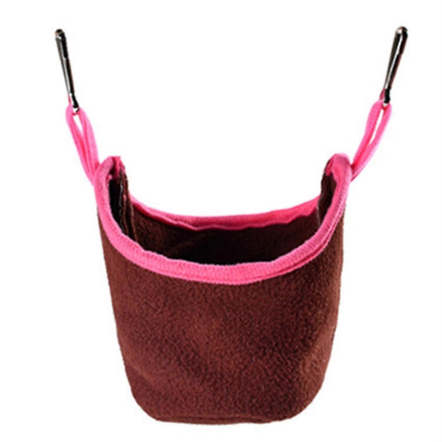 Hamster Hammock Nest Warm Hanging Small Animal Hammock with Hook for Small Animals RabbitsCoffee Red
