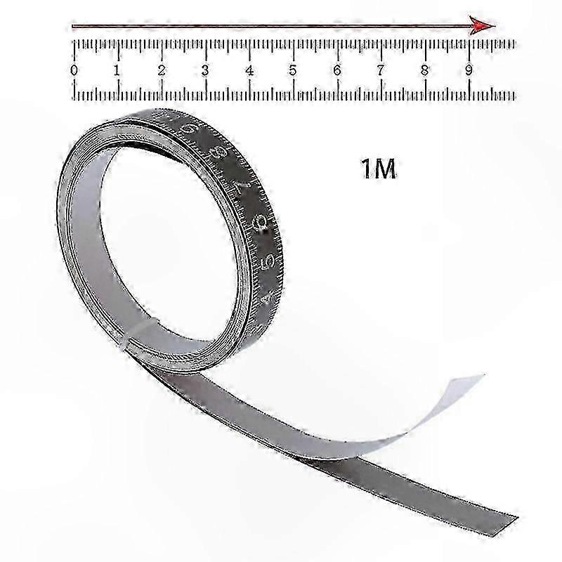 Metric Steel Tape Measure with Adhesive Backing, 1m/2m/3m Length Options, Black Flexible Ruler for Crafting and Measuring Tasks