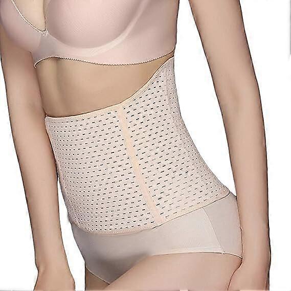 Postpartum abdominal binder, beige polyester material, adjustable