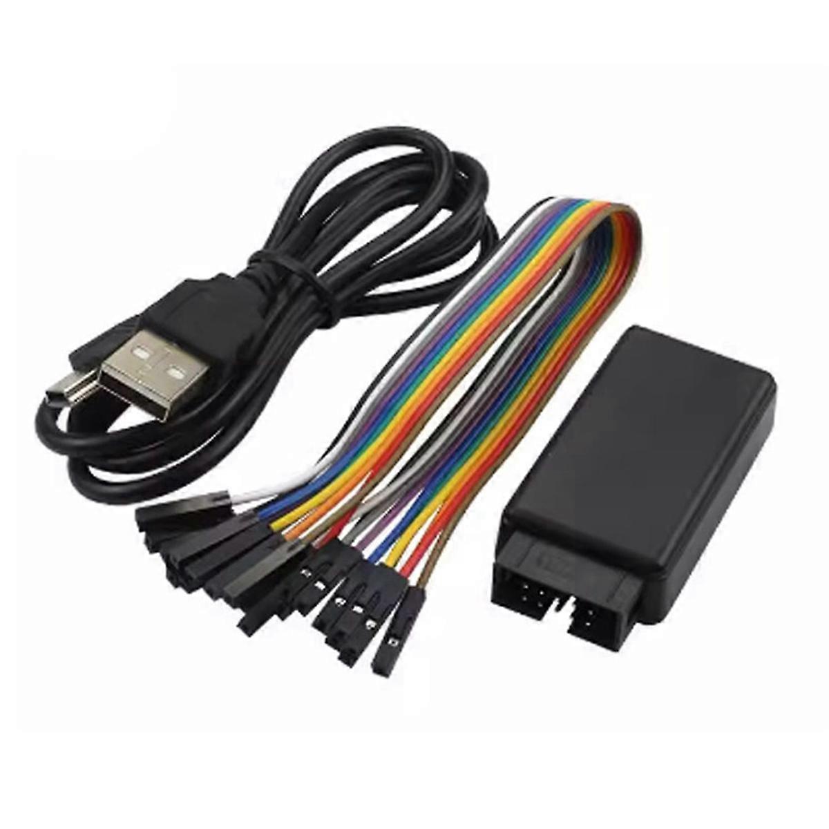 USB Logic Analyzer Device with 12PCS 6 Colors Test Hook Clip Set USB Cable 24MHz 8 Channel UART IIC