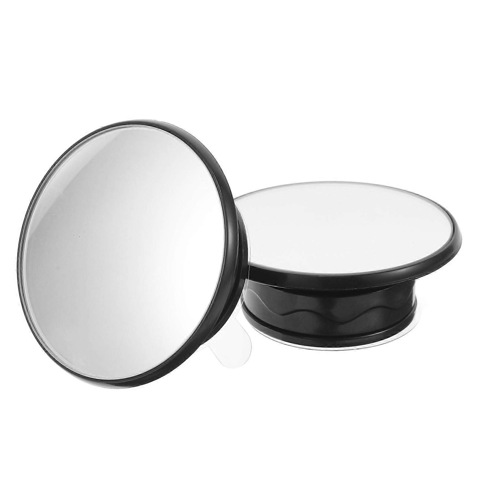 Auxiliary Car Mirror with Wide View and Quality for Safe Driving 2pcs Black ABS Glass Small