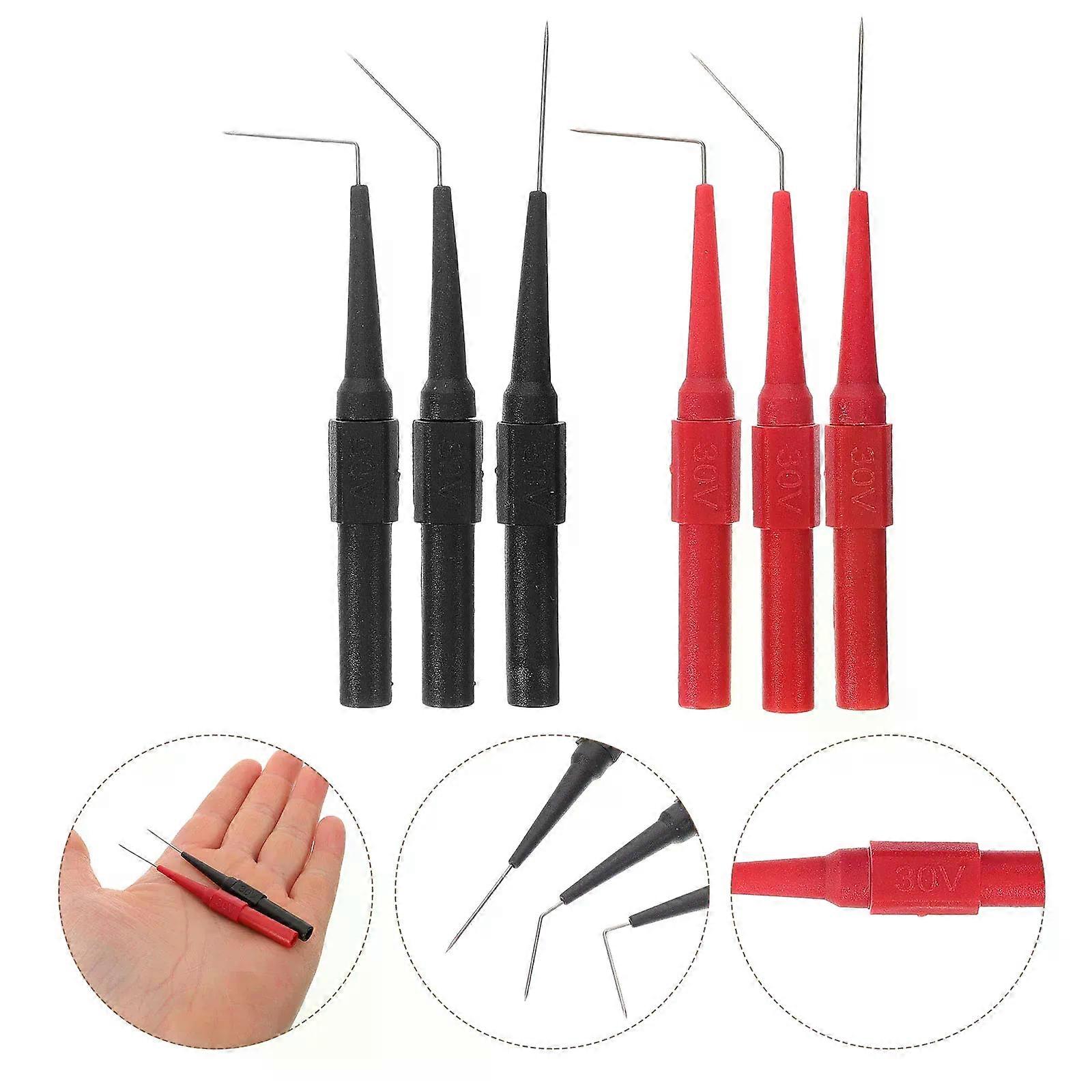 6 Pcs Different Angled Multimeter Probes Piercing Test Probe Tips Needle Automotive Electrical Testing Accessories Instrument