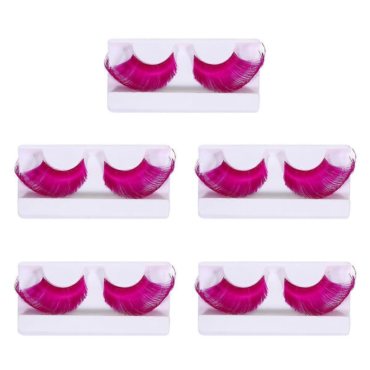 5 Pairs of Halloween Makeup Artificial Eyelash Fake Lashes Performance Eyelash