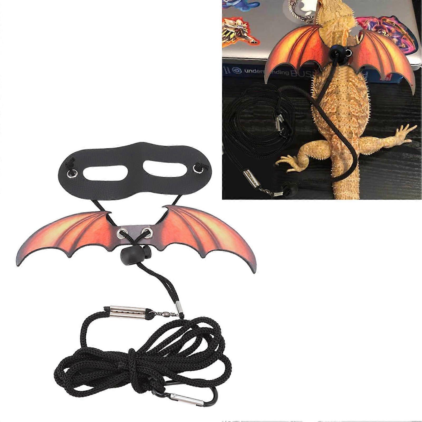 Adjustable Leather Bearded Dragon Leash for Reptile Safety