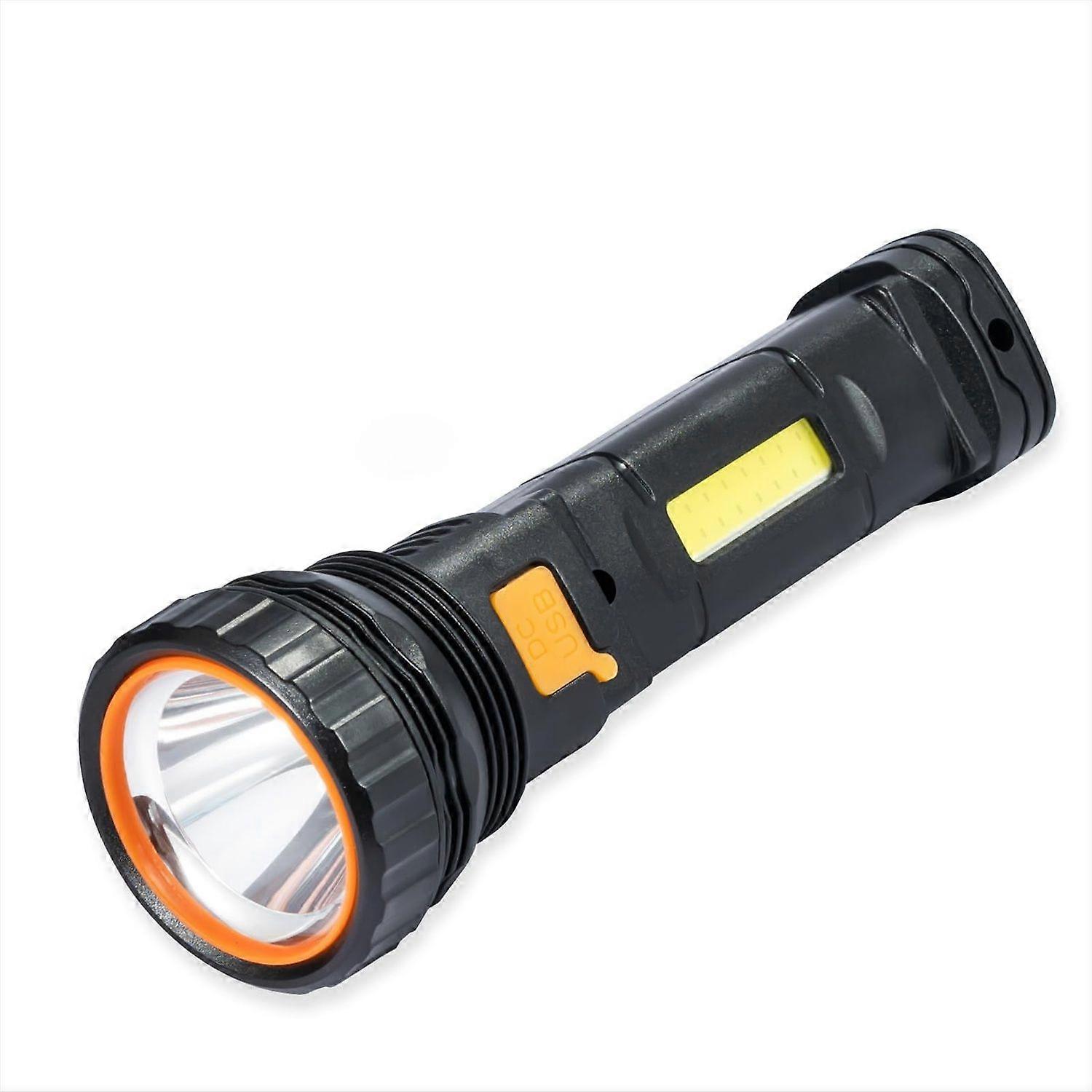 Long Press Adjustable Brightness Flashlight, 3 Modes and COB Side Light Flashlight, Suitable for Camping, Hunting, and Emergency situations, Portable
