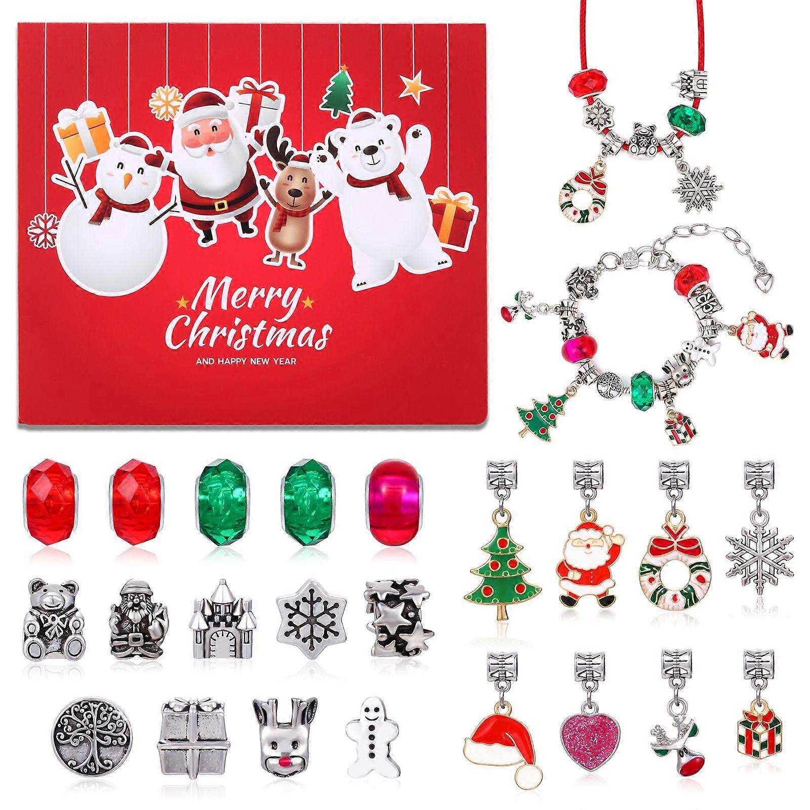 Christmas Advent 24 Calendar Countdown Surprise Gift Creative Combination Diy Beaded Bracelet Blind Box Set