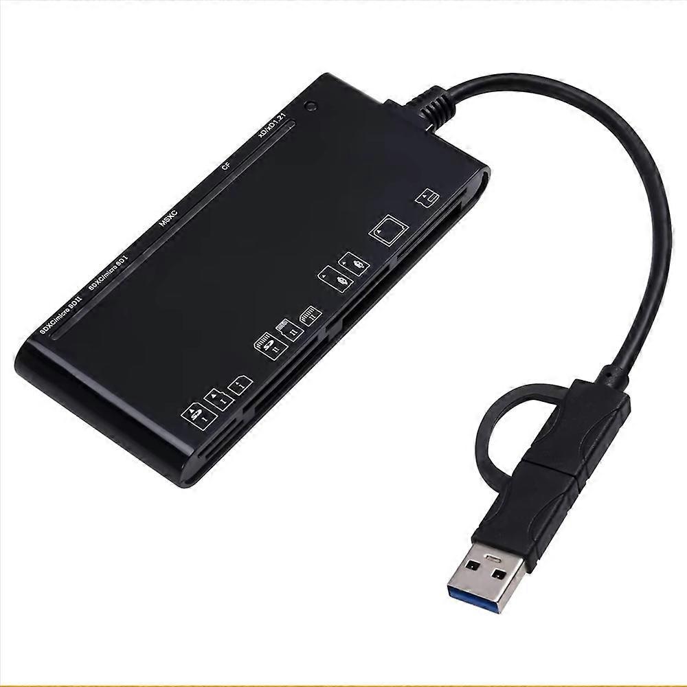 CR7 Type-C / USB 3.0 Multi-Function Card Reader CF / XD / MS / SD / TF Memory Card Reader for Phone Tablet Laptop PC