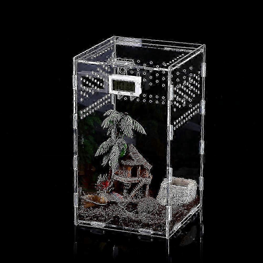 Clear Acrylic Insect Reptile Feeding & Breeding Box for Spiders, Lizards, Small Pets Enclosure