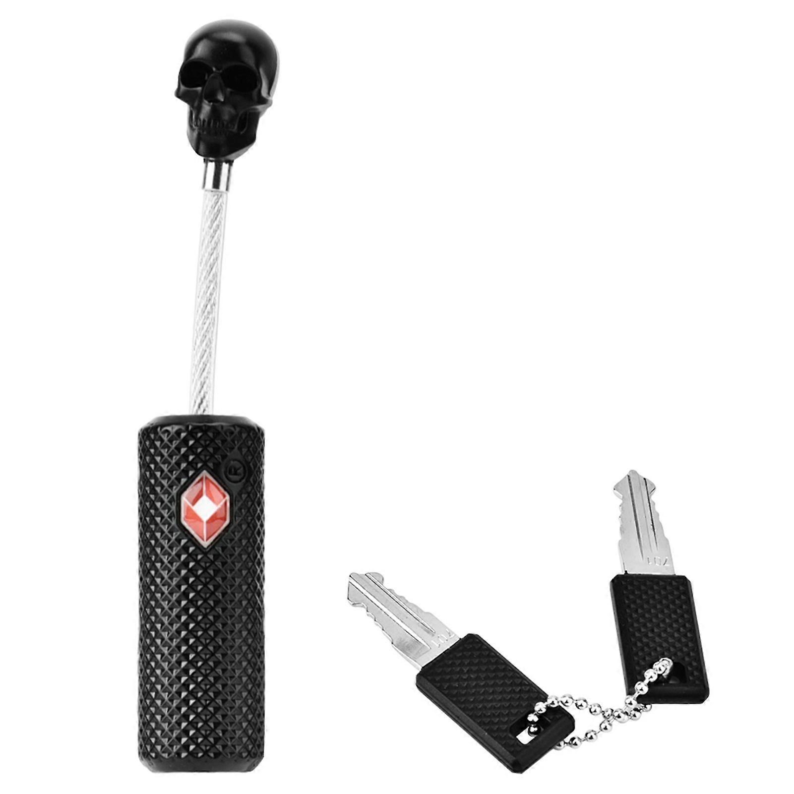 Safe Suitcase Lock Wire Rope Customs Password Skull Lock(Black)