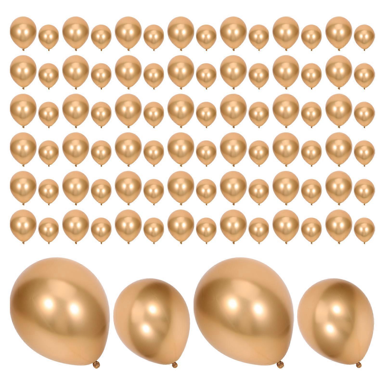 Metallic Gold Balloons Rubber for Party Use 100Pcs with Gloss Finish