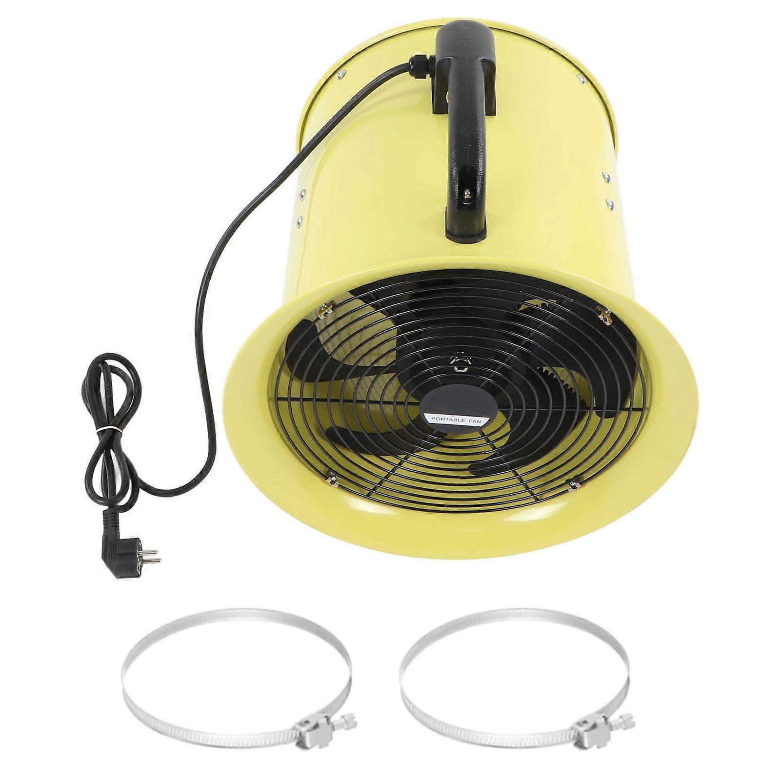 12in Utility Blower Fan Quickly Air Moving High Velocity Portable Ventilation Fan with 5m Hose for Home Job Site EU Plug 220V