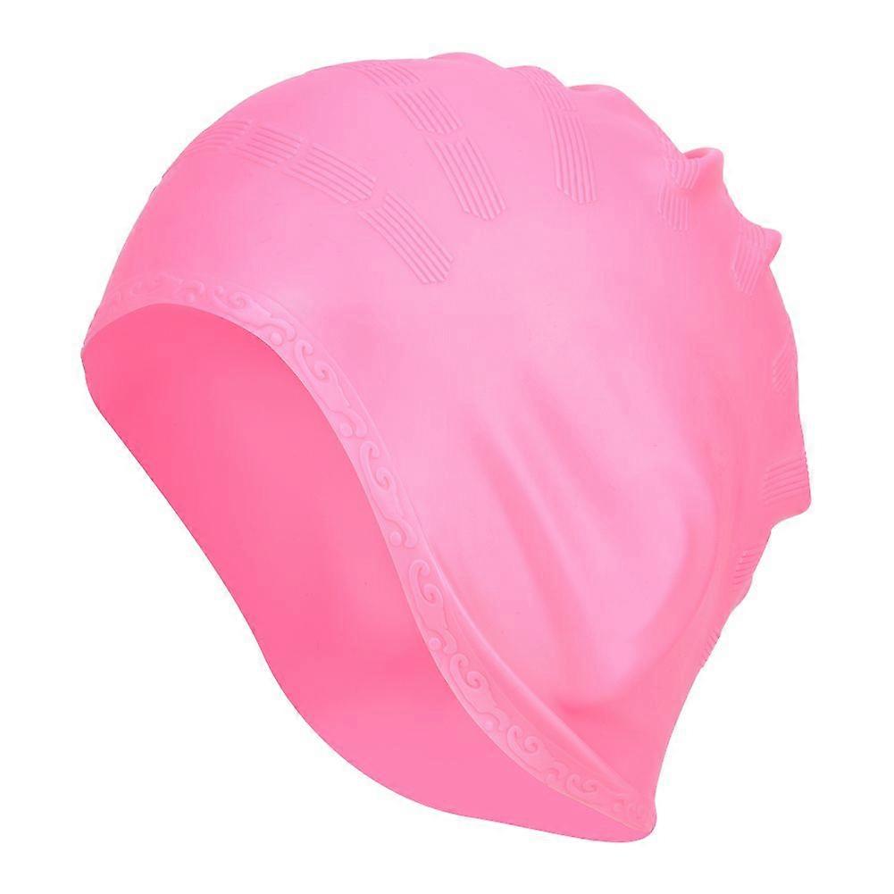 1Pc Sports Swim Silicone Hat Stretchy Comfortable Long Hair Ear Protector Cap for Swimming Pool