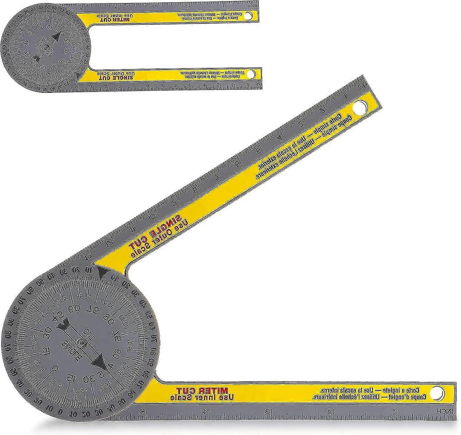 360 Protractor Portable Miter Saw Protractor With Measuring Scales For Inside Outside Corner Skirting (yellow) SXQ