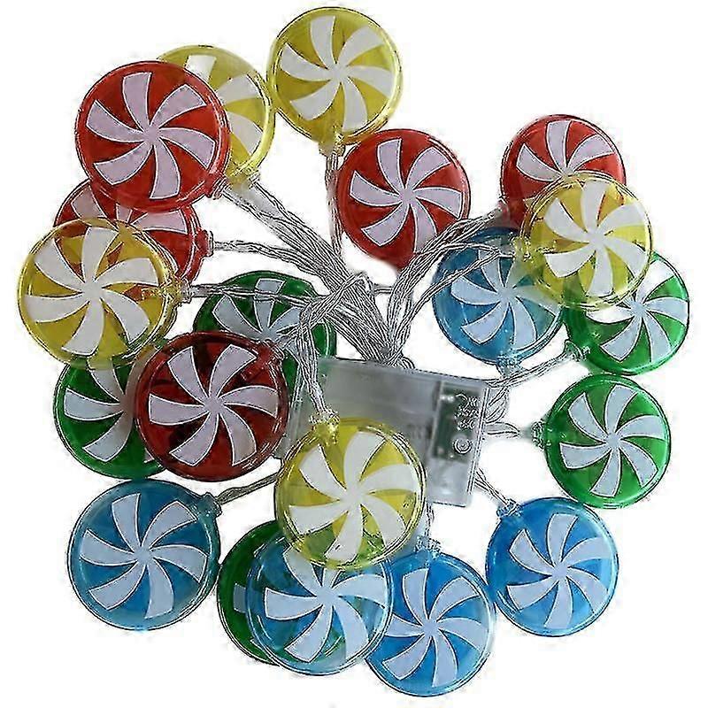 Christmas four-color candy candy string lights, 1.5m 10LED Christmas lollipop lights, Christmas decorations for Christmas tree decoration