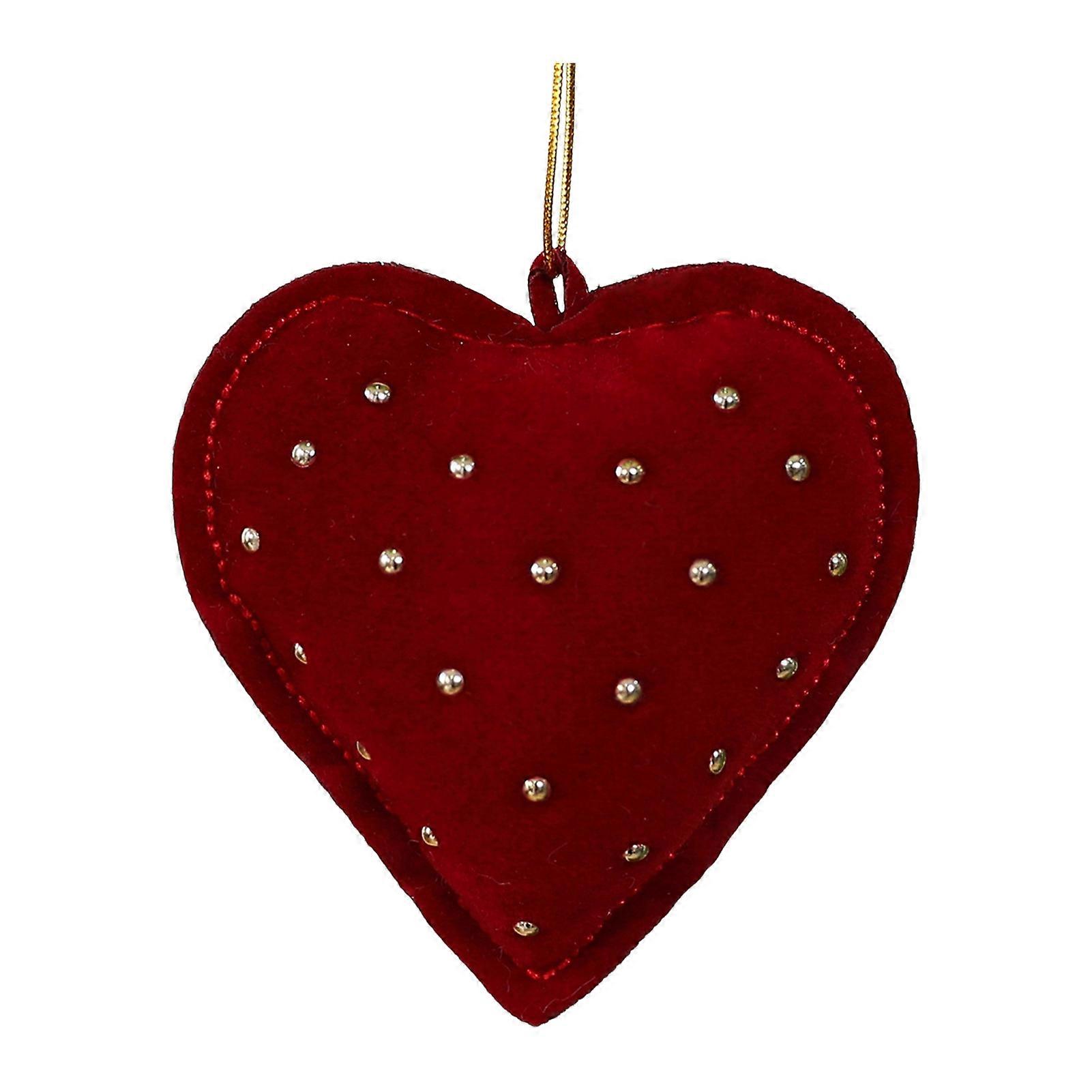 Velvet Christmas Tree Ornaments Rhinestones Heart Bow Shape Hanging Decor for Xmas Tree Window Display And Farmhouse DIY Crafts 