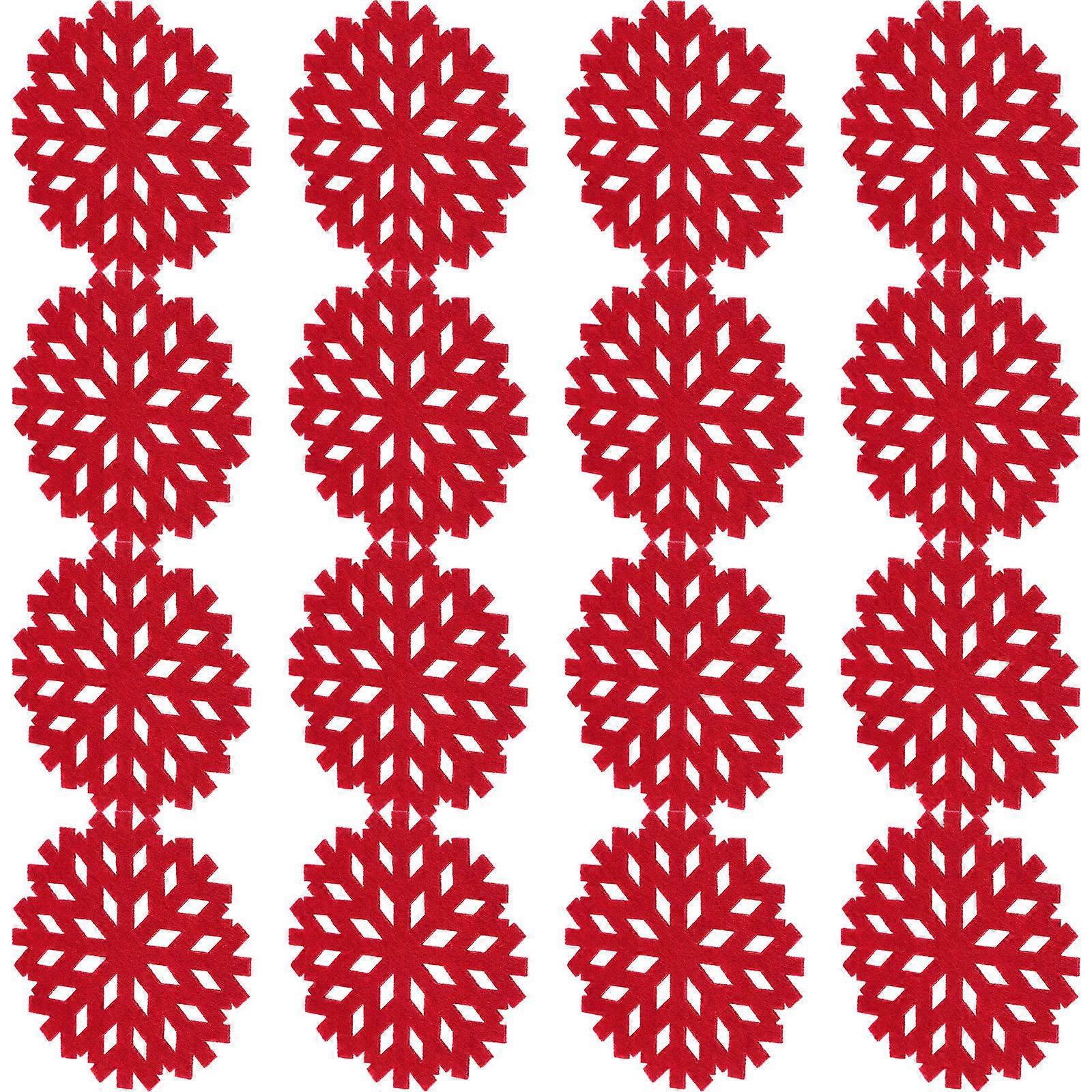 Christmas Kitchen Essentials Red Cloth Xmas Snowflake Placemat Set 100Pcs