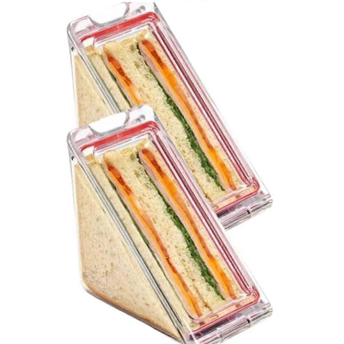Triangle Sandwich Container Clear Plastic Sandwich Container 2Pcs