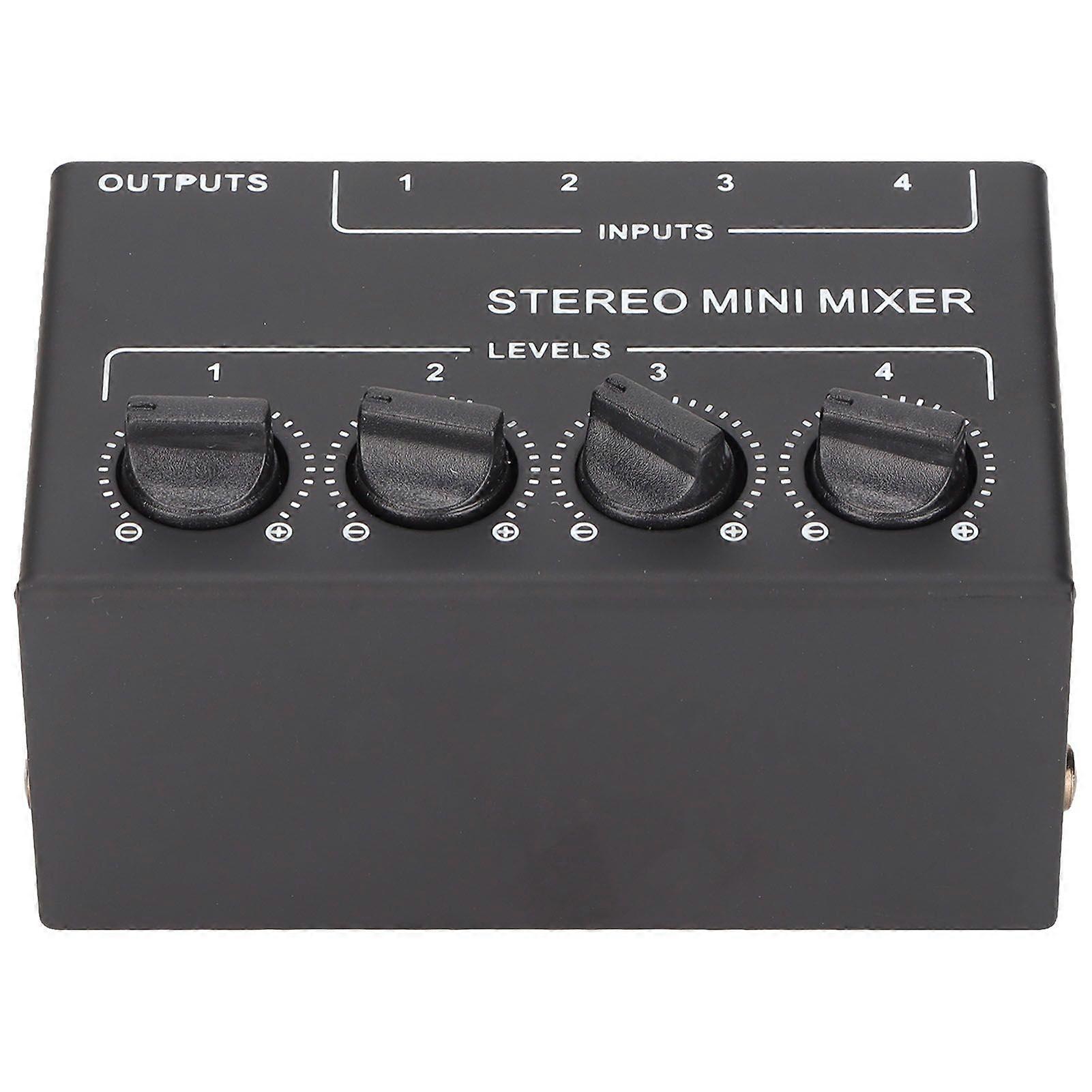 CX400 4 Channel Passive Mixer Professioinal Stereo 4 Channel Mixer for Mixing Instruments CD Players Tape Players