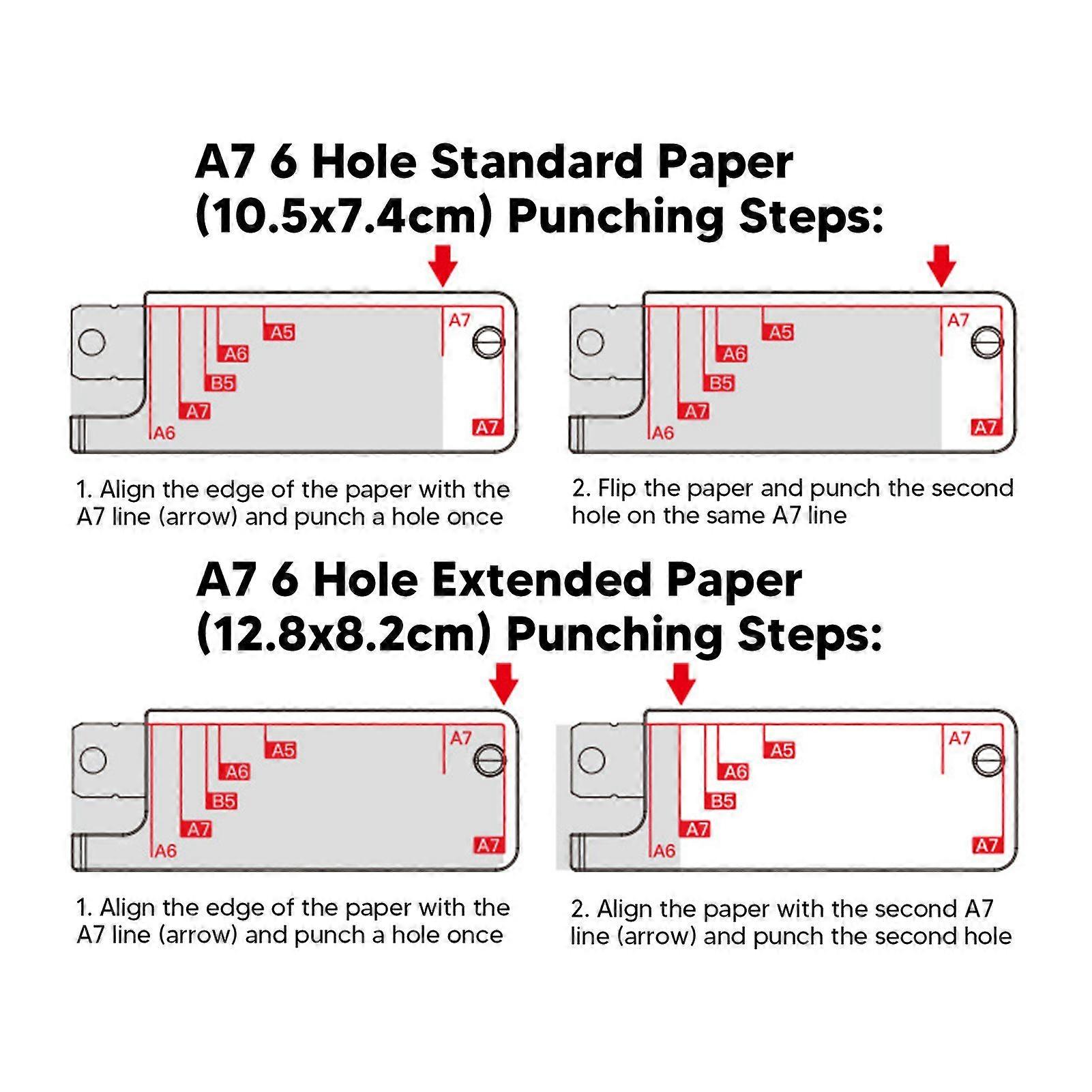 3 Hole Puncher Loose Leaf Handheld Hole Punch for B5 A5 A6 A7 A4 Paper 5 Sheets 70g Capacity