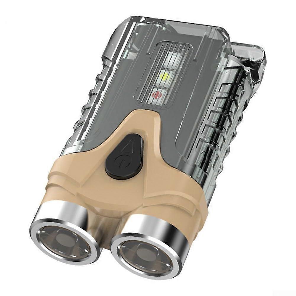 Waterproof Camping Lamp With 7-Mode LED Keychain Flashlight Brown