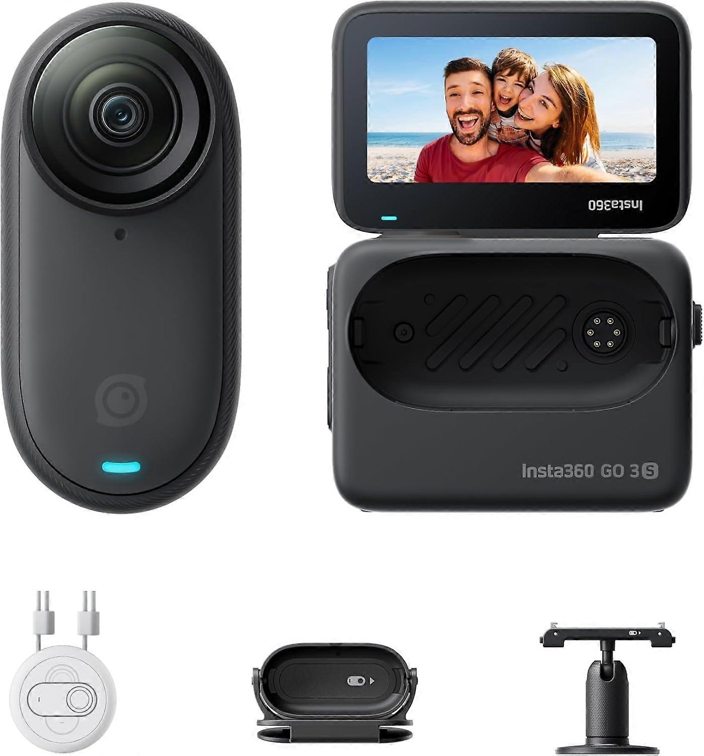 Insta360 GO 3S - 128 GB Black 4K Tiny Portable Vlogging Camera, Hands-Free POVs, Mount Anywhere, Sta