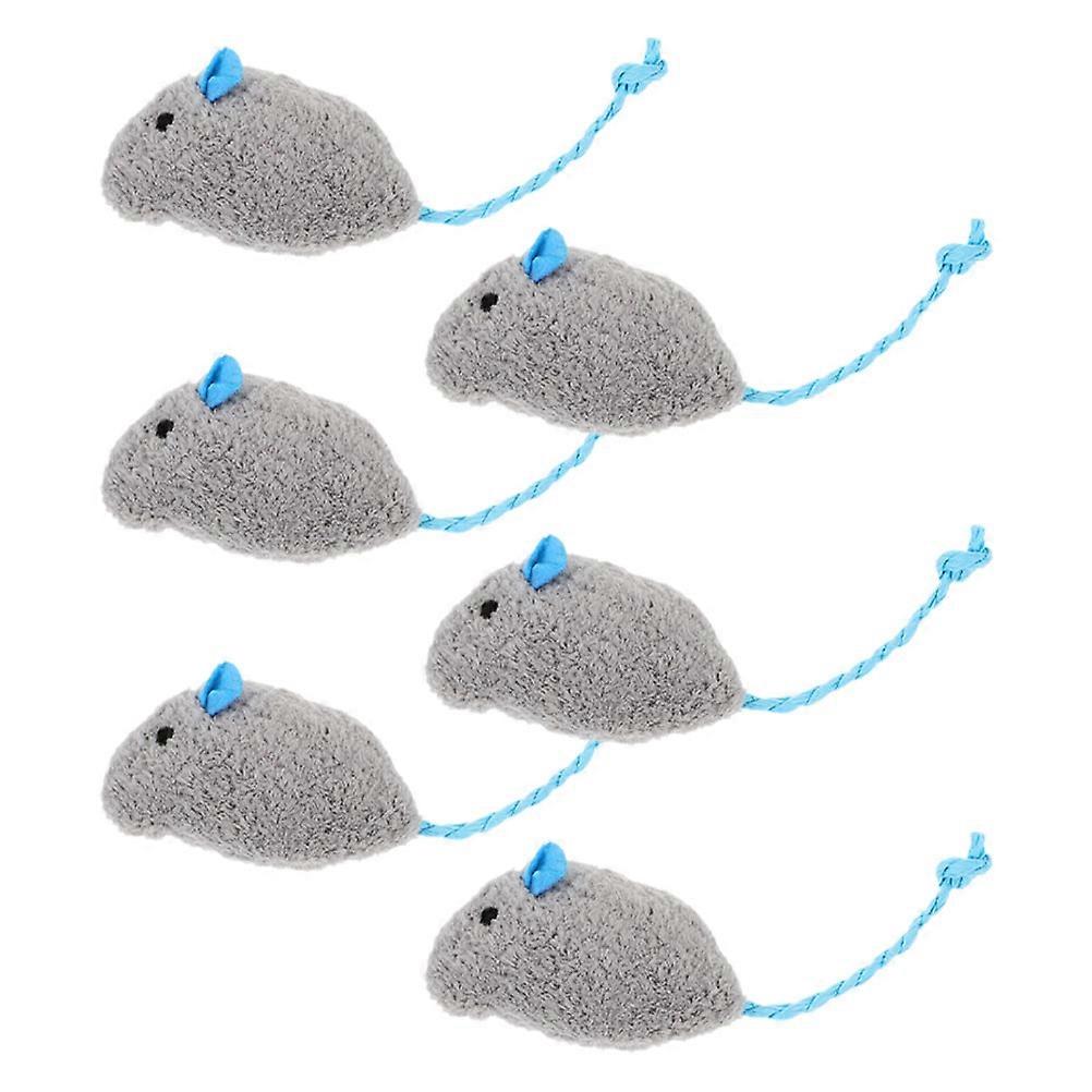 Cat Toys Grey Plush Catnip Stuffed Mouse Toys for Indoor Play 30Pcs